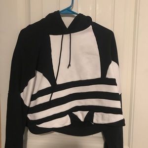 Adidas large trefoil cropped hoodie